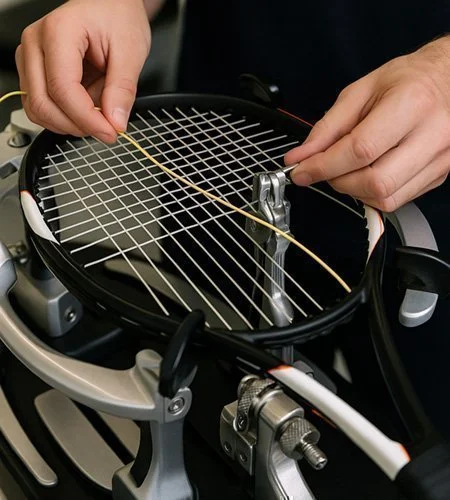 Professioneller Tennissaiten-Besaiter