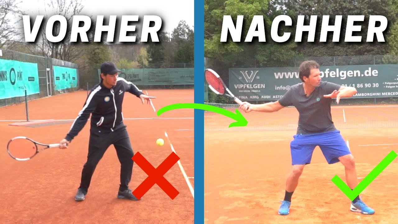 Sven Bendlin demonstriert Technik und Taktik auf dem Tennisplatz