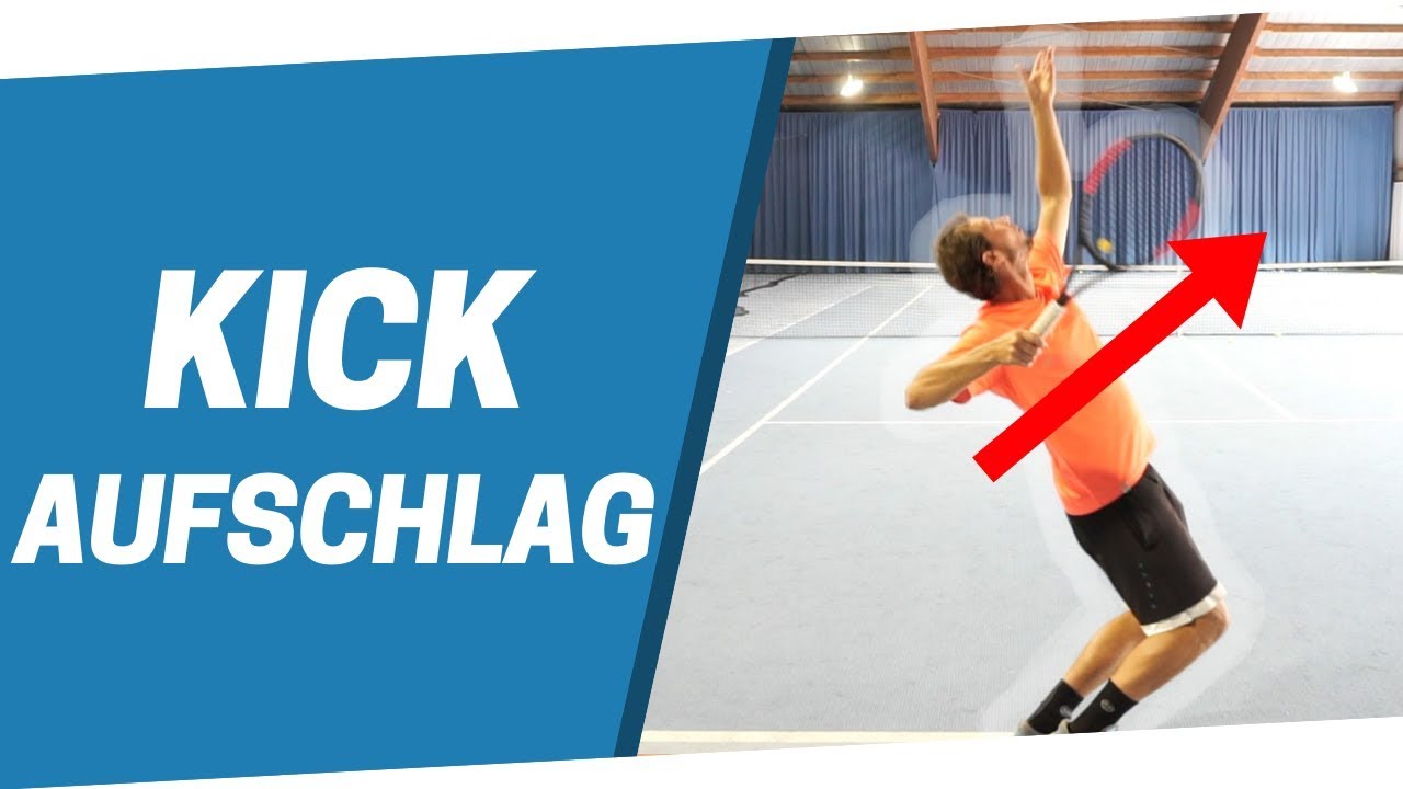 Sven Bendlin demonstriert Kick-Aufschlag auf dem Tennisplatz