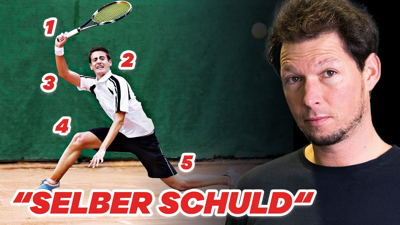 Sven Bendlin demonstriert Anfängerfehler auf dem Tennisplatz