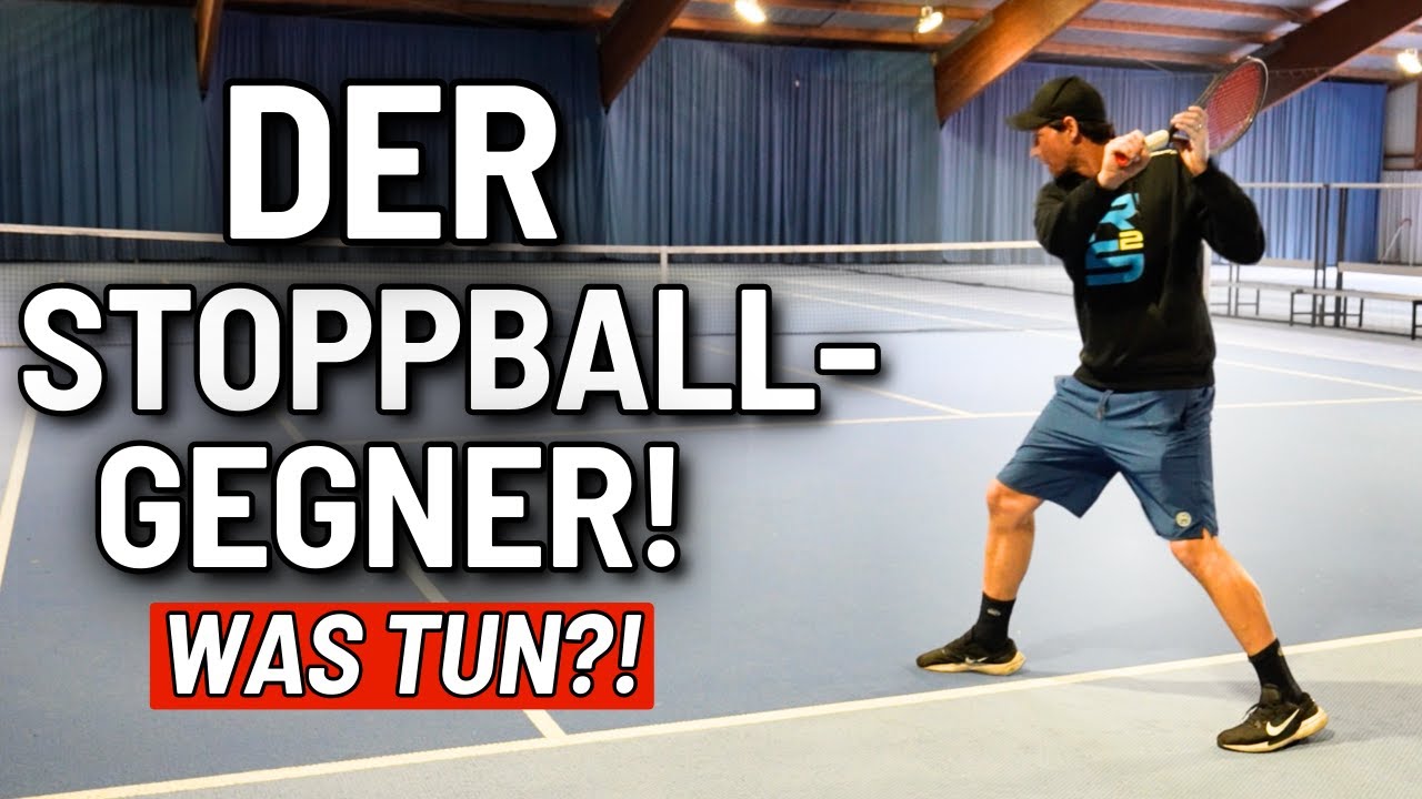 Sven Bendlin demonstriert Stoppball kontern auf dem Tennisplatz