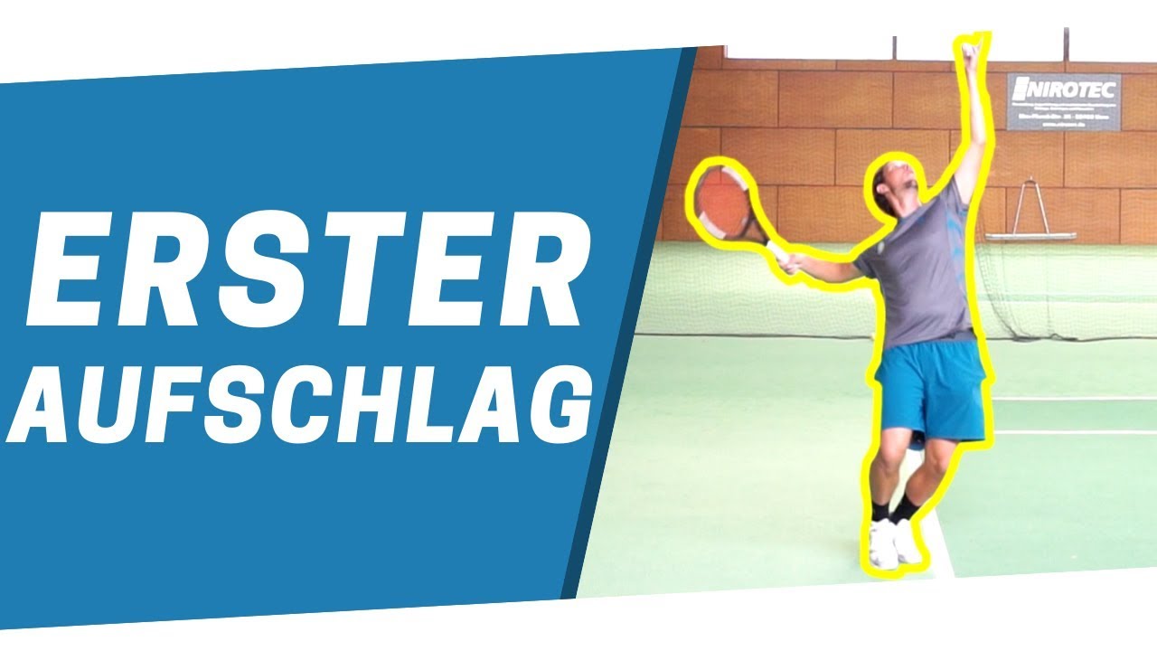 Sven Bendlin demonstriert Aufschlaggeschwindigkeit auf dem Tennisplatz