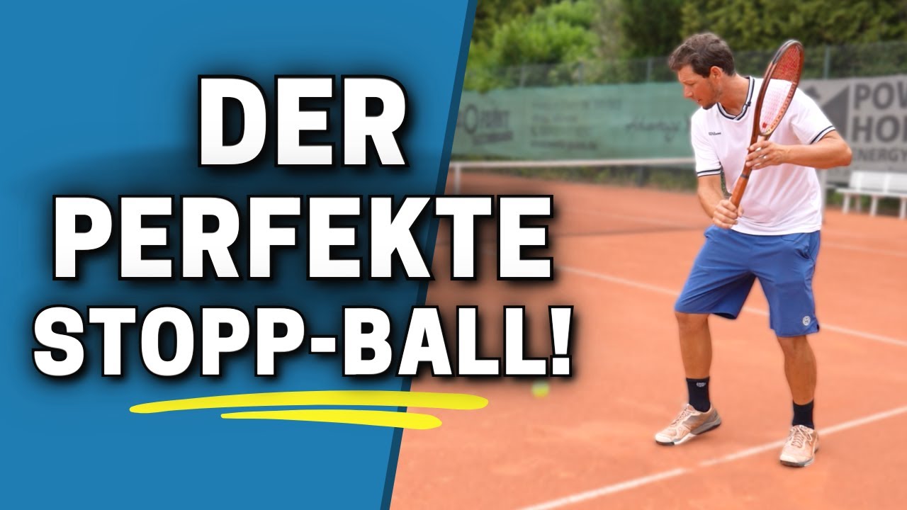 Sven Bendlin demonstriert Stoppball auf dem Tennisplatz