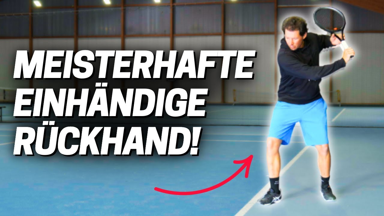 Sven Bendlin demonstriert Einhändige Rückhand auf dem Tennisplatz