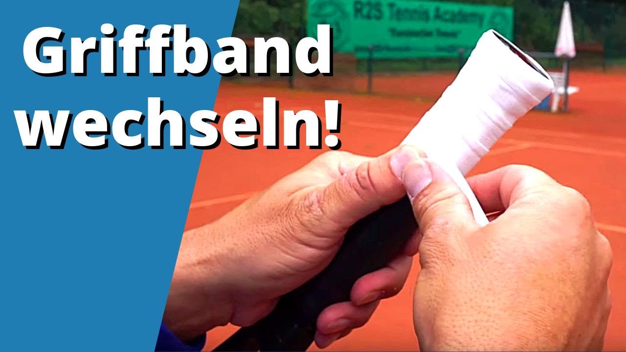 Sven Bendlin demonstriert Griffband wechseln auf dem Tennisplatz