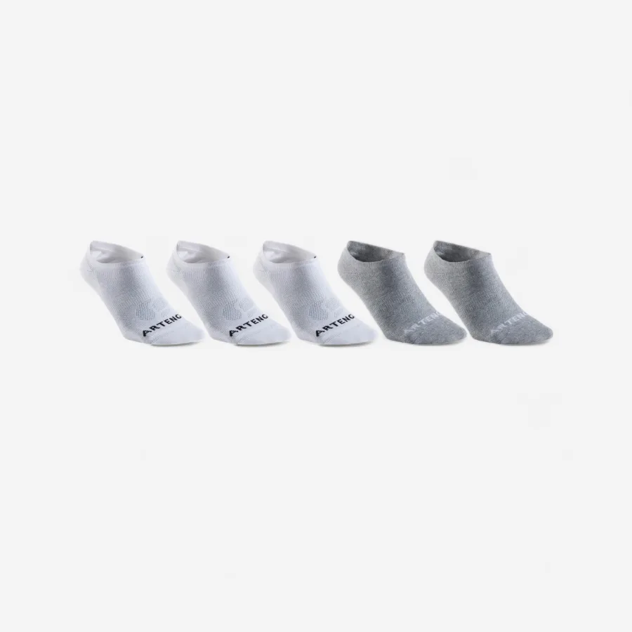 Decathlon Tennissocken Low 5er-Pack - RS160 weiß/grau