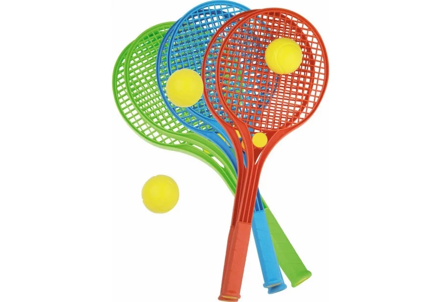 Sport-Knight® Sport-Knight® Softballschläger Softball Tennis Fun Set 3tlg. 2 Schläger, 1 Ball, Kunststoff, (3-tlg.-Set, Rot)