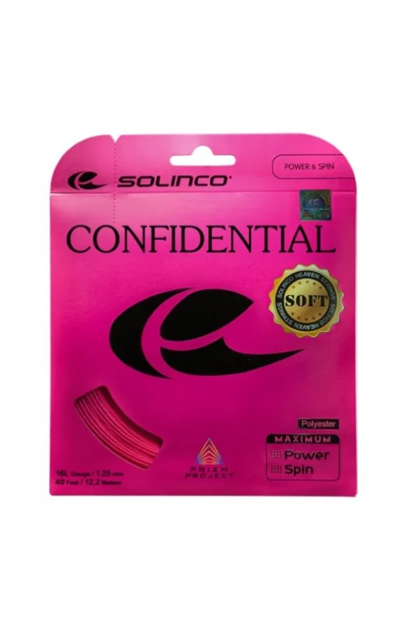 Solinco Solinco Tennissaite Confidential Soft (Haltbarkeit+Spielgefühl) pink 12m Set, Saitendicke: 1.20