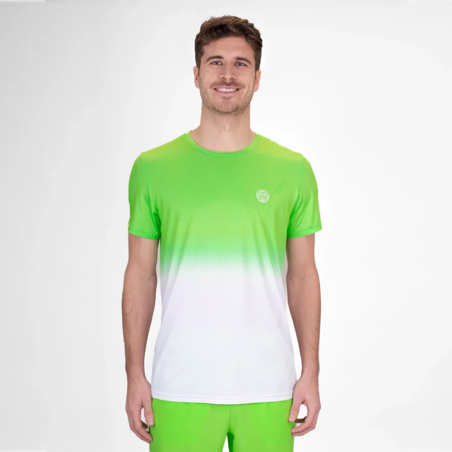 BIDI BADU Crew Gradiant T-Shirt Herren-Neongrün,Weiß