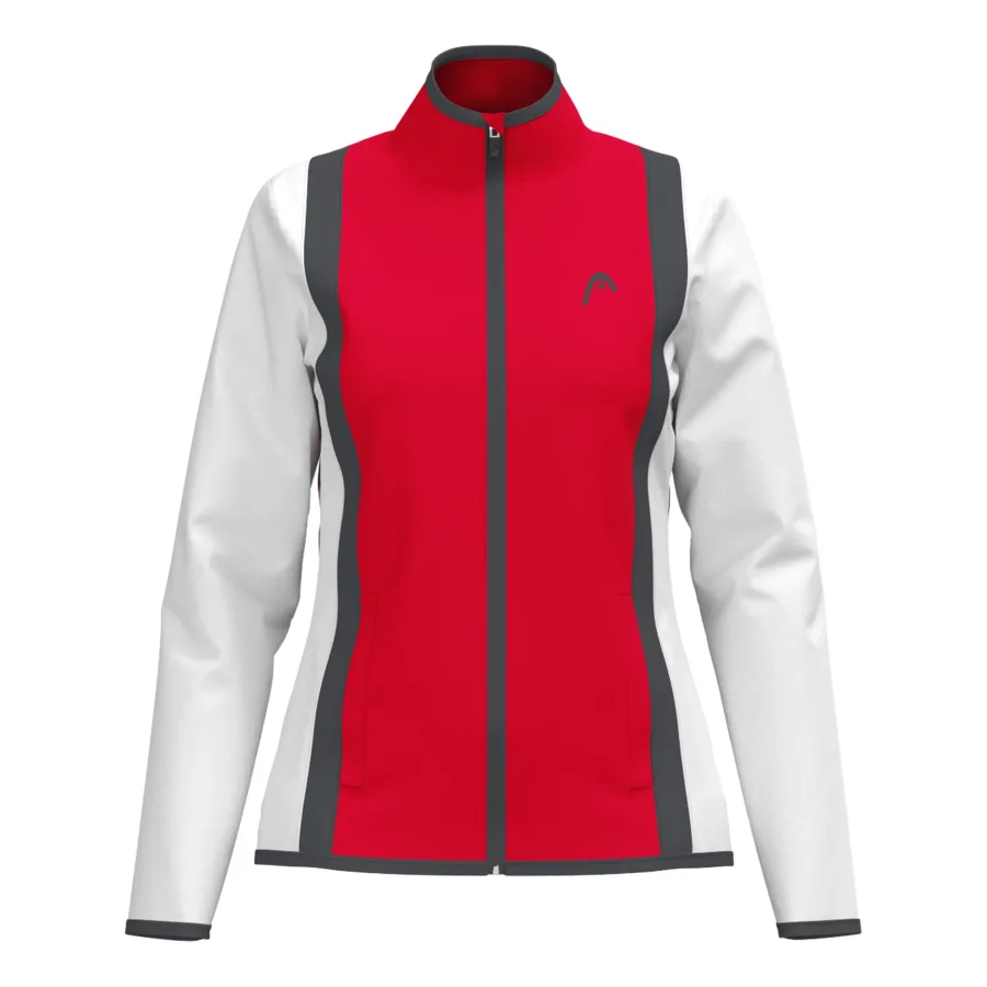 HEAD Club 25 Jacket Women Trainingsjacke Damen-Rot,Weiß