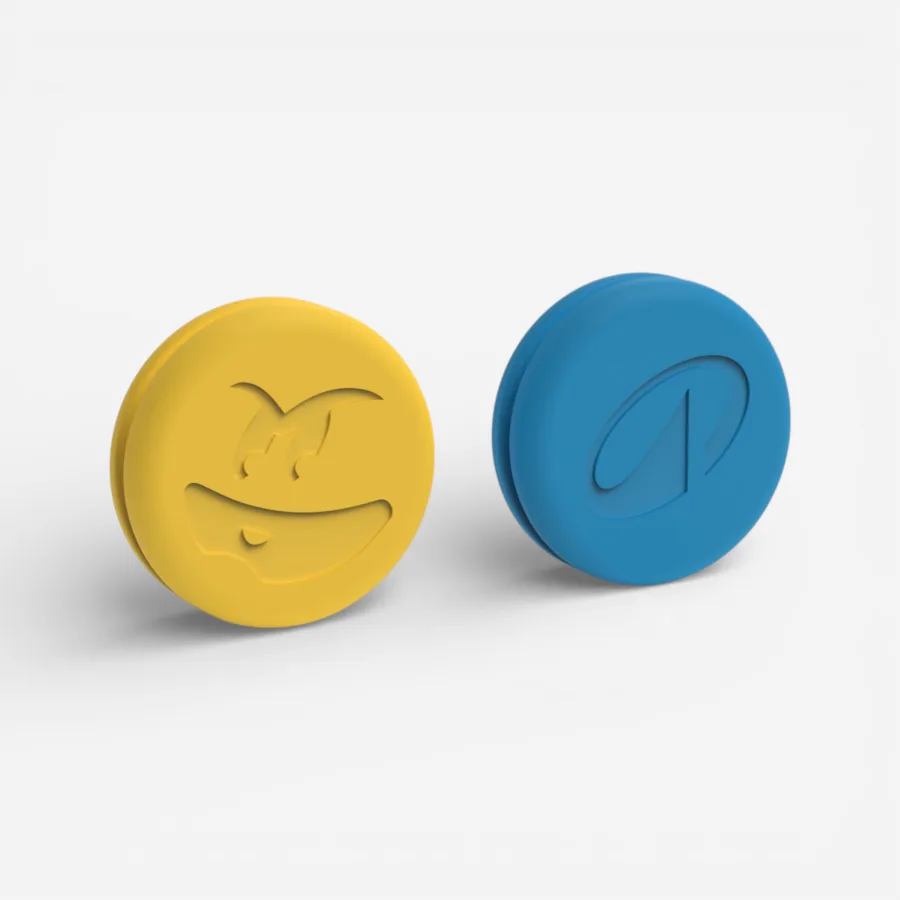 KUIKMA Tennis Vibrationsdämpfer - Fun blau/gelb 2er-Pack