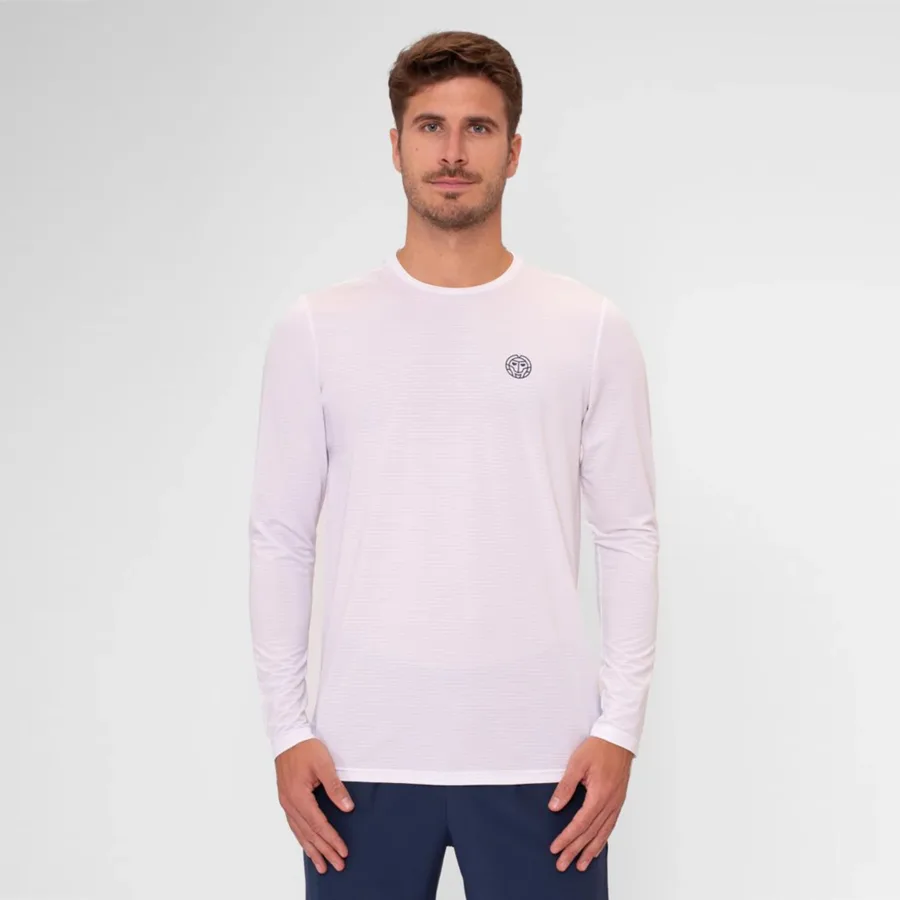 BIDI BADU Crew Roundneck Longsleeve Herren-Weiß