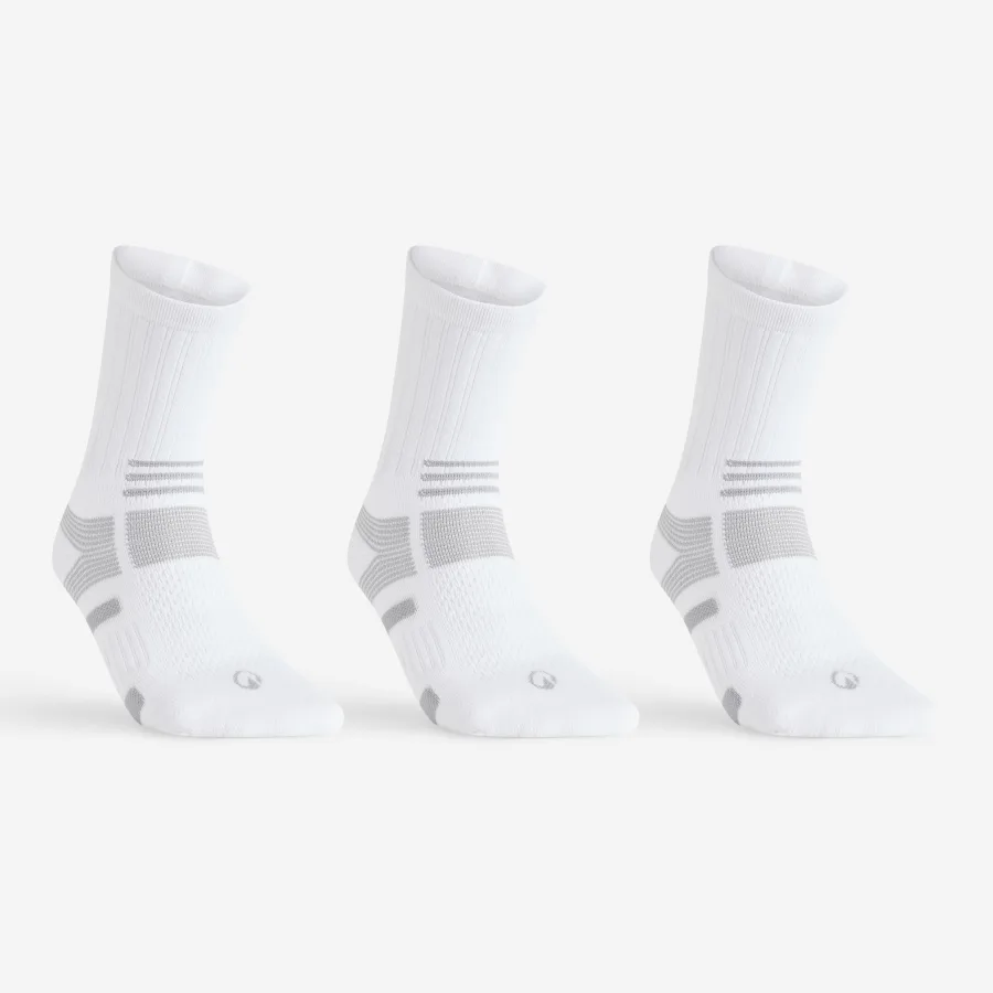 Decathlon Tennissocken RS 560 High 3er-Pack weiß/grau
