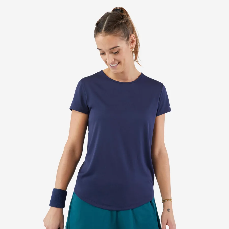 KUIKMA Damen Tennis T-Shirt Rundhals - Dry Essentiel 100 marineblau