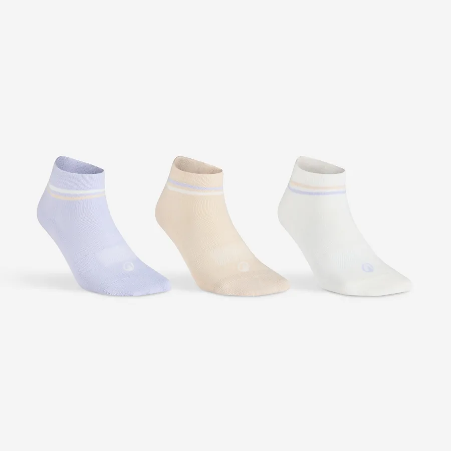 Decathlon Kinder Tennissocken Mid 3er Pack - RS160 beige/violett