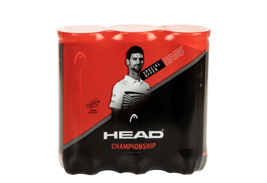 HEAD Head Tennisball 3x Championship Novak - 9 Tennisbälle - Innendruckball - (3er Dose)