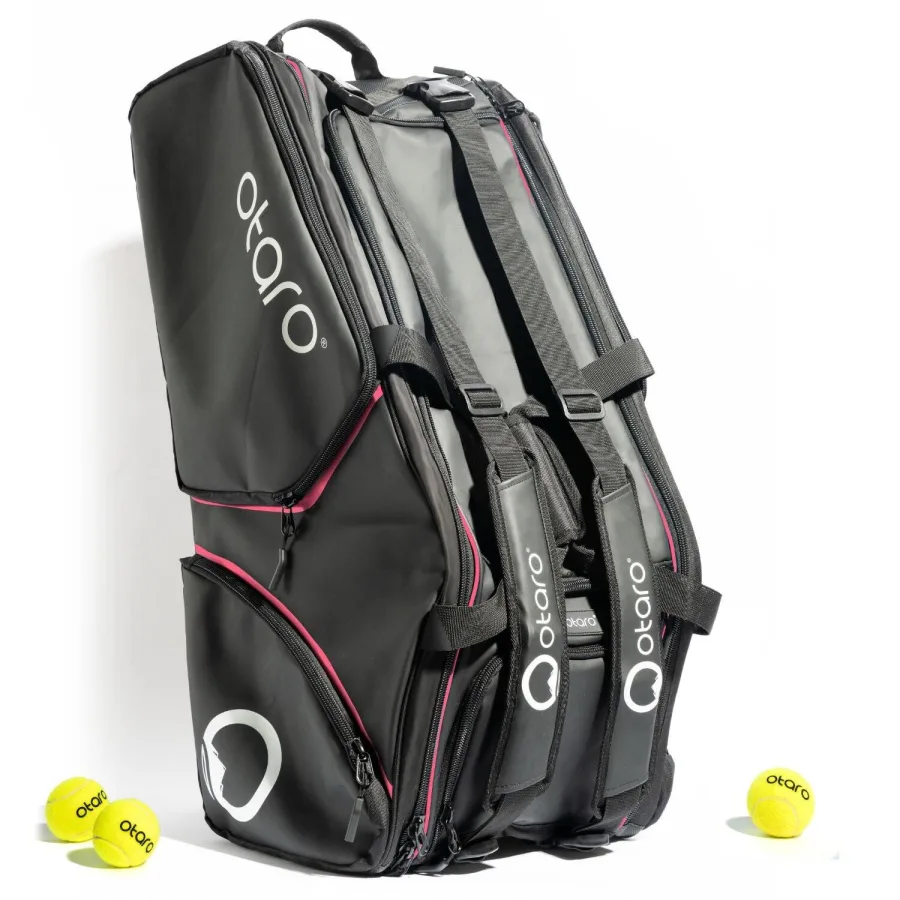 OTARO Tennistasche mit Schuhfach Herren + Damen für 4-8 Schläger | 82L PINK