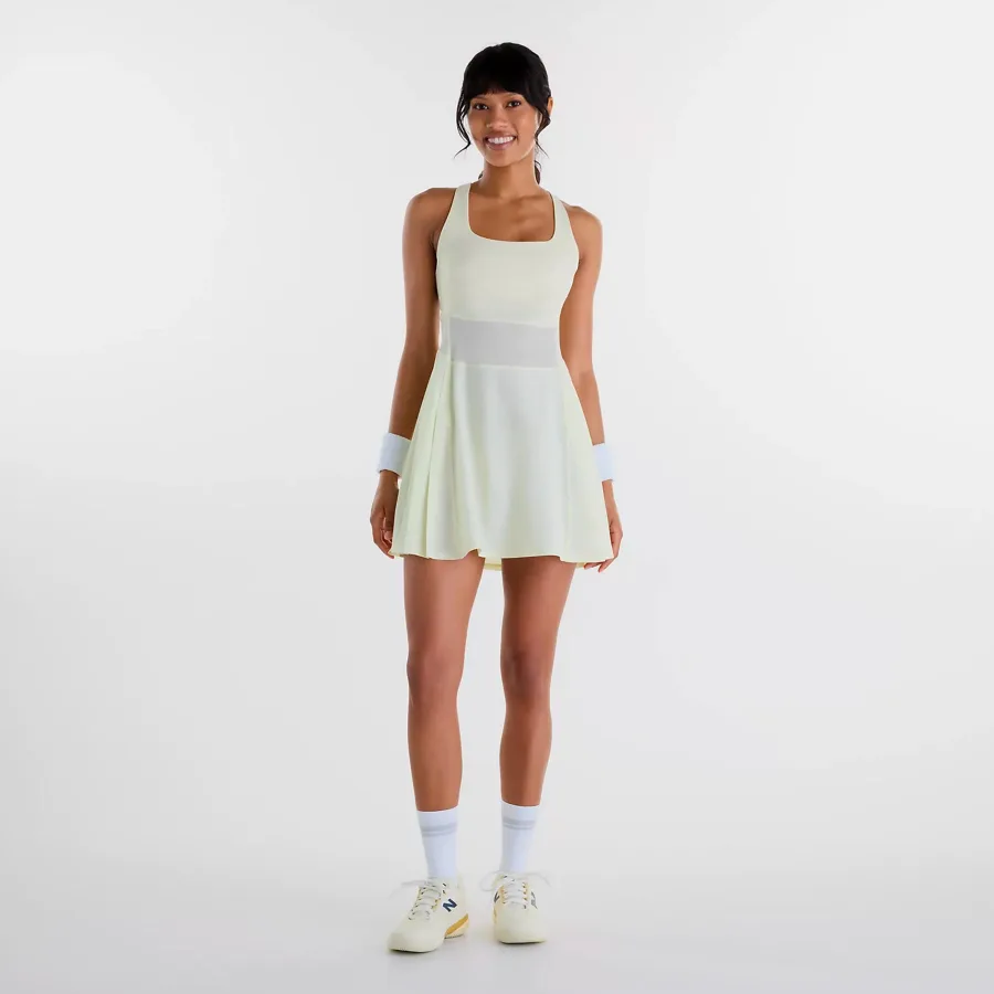New Balance Tournament Kleid Damen - pastellgelb