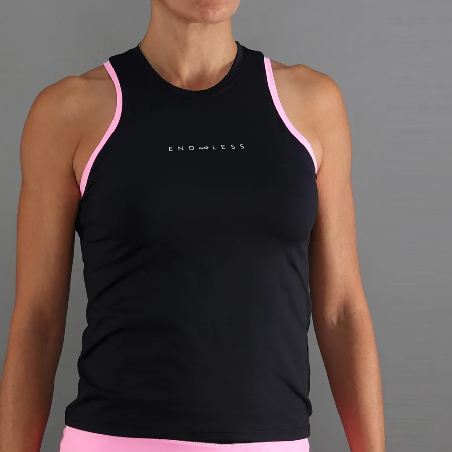 Endless ESSENTIAL Tank-Top Damen - schwarz, pink