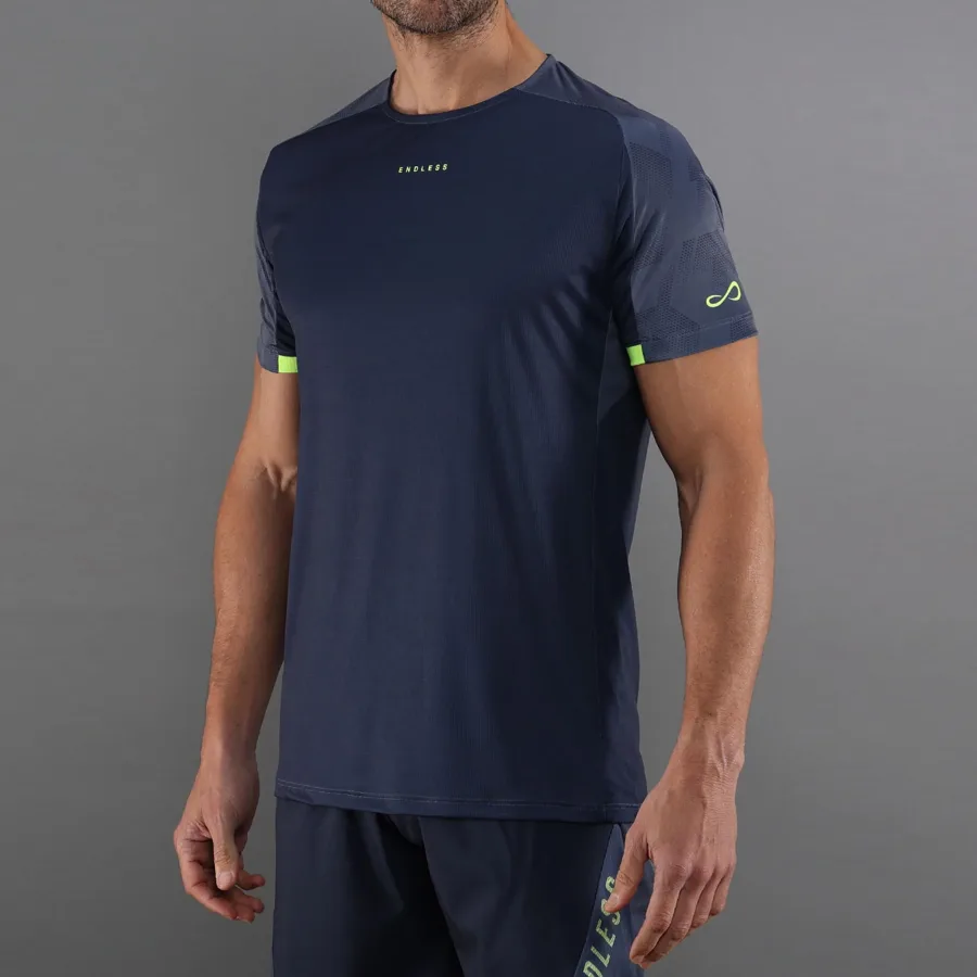 Endless RYKER T-Shirt Herren - blau, neongelb