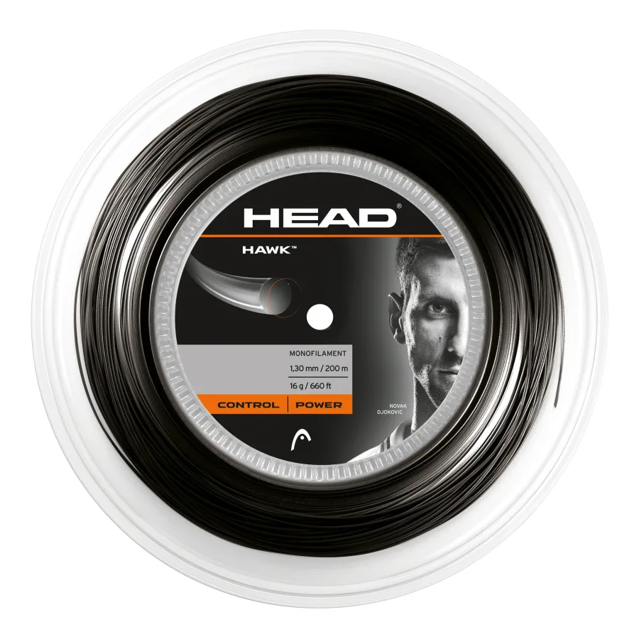 HEAD Hawk Saitenrolle 200m-Schwarz