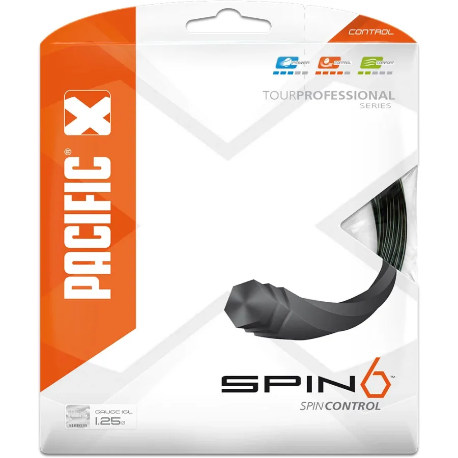 Pacific Pacific - Spin 6 1,25mm/16L 12,2m Tennissaite schwarz