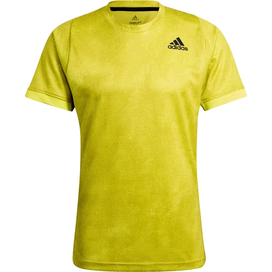 adidas adidas - Freelift Printed Primeblue Tennis T-Shirt Herren acid yellow wild pine white