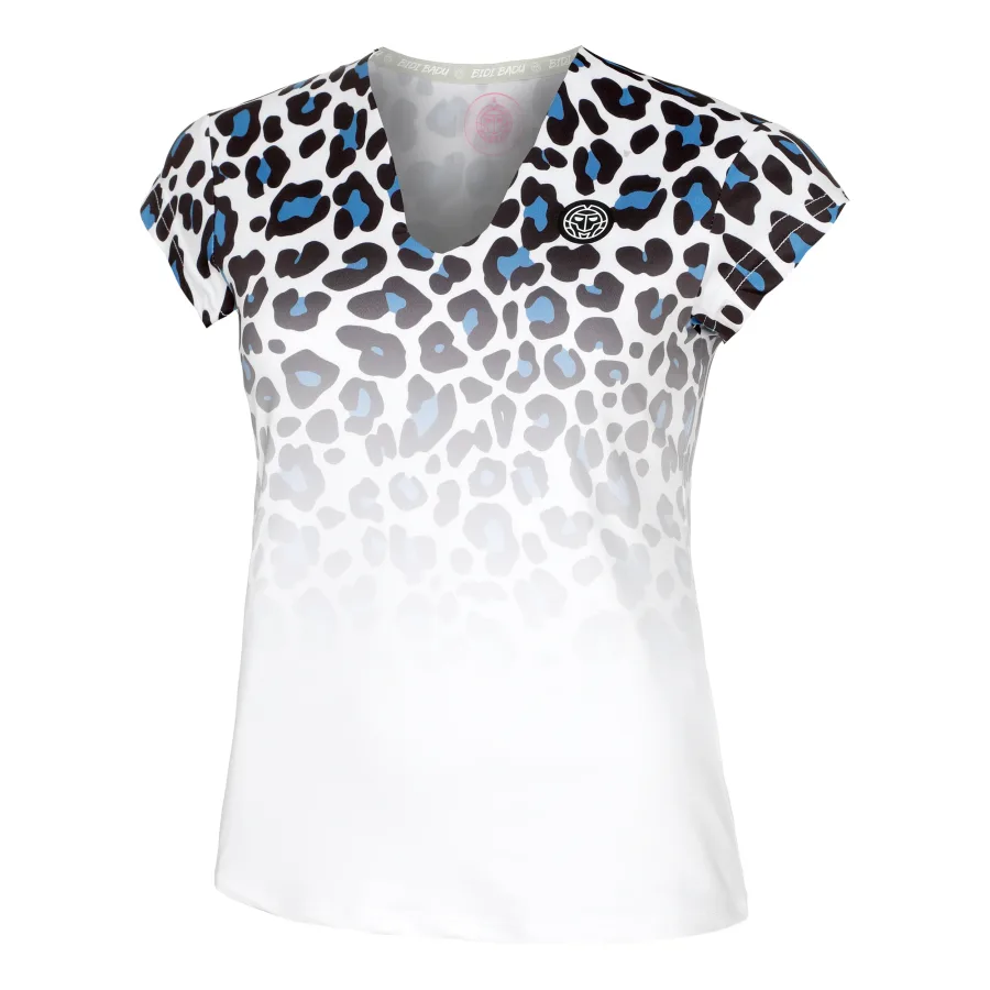 BIDI BADU Leoparty Styles V-Neck T-Shirt Damen-Weiß,Schwarz