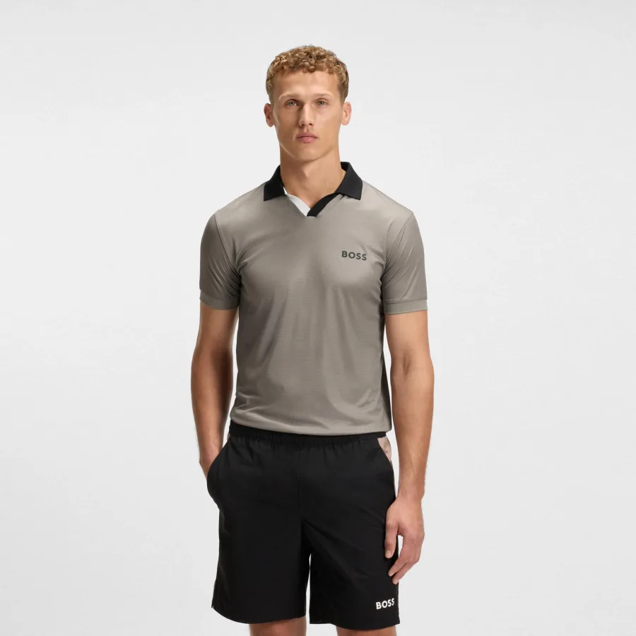 Boss Palle TOC Polo Herren-Grau,Schwarz