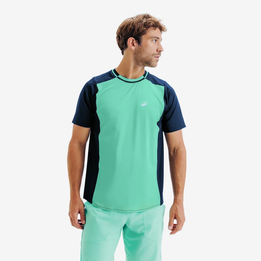 KUIKMA Herren Tennis T-Shirt atmungsaktiv - Dry grün/blau