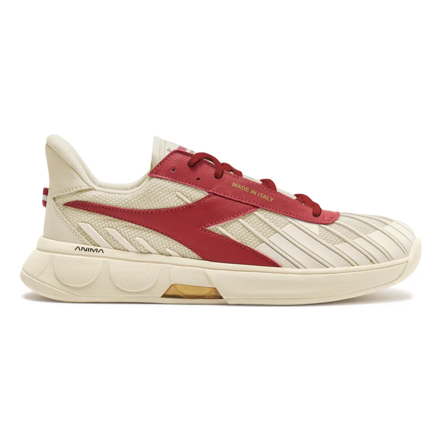Diadora B. Elite Star Made in Italy Allcourtschuh Unisex - weiß, dunkelrot
