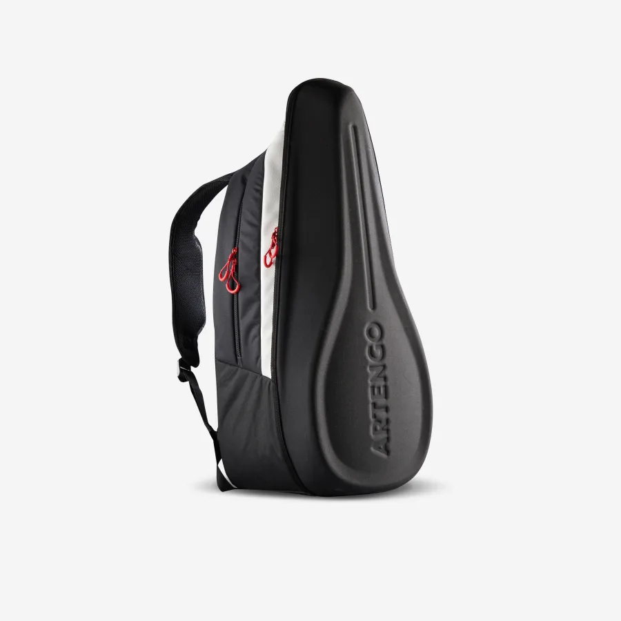 Artengo Tennisrucksack - XL Pro 38 L mit Schuhfach schwarz / weiß / rot
