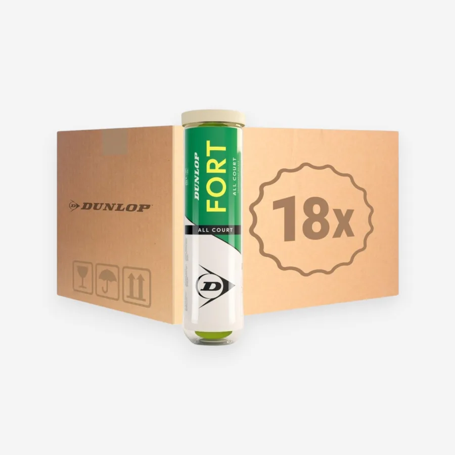 Dunlop Tennisbälle - Fort All Court gelb Karton mit 18 Dosen je 4 Bälle