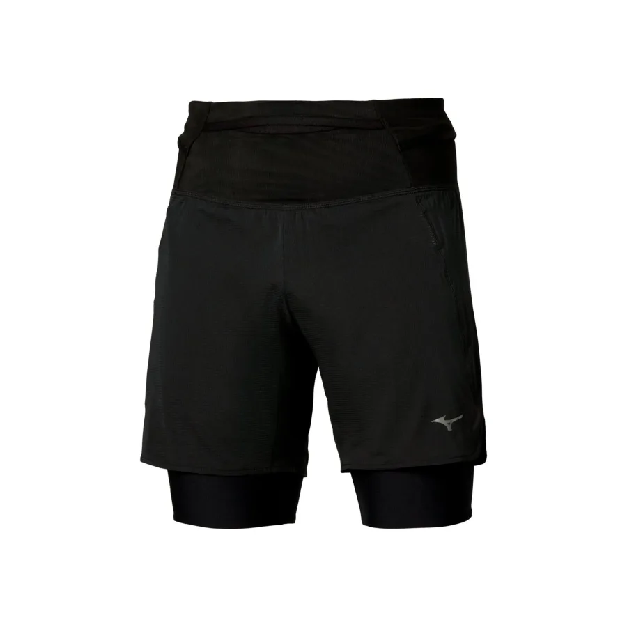 Mizuno Trail Multipocket Trail 2in1 Laufshorts Herren - schwarz