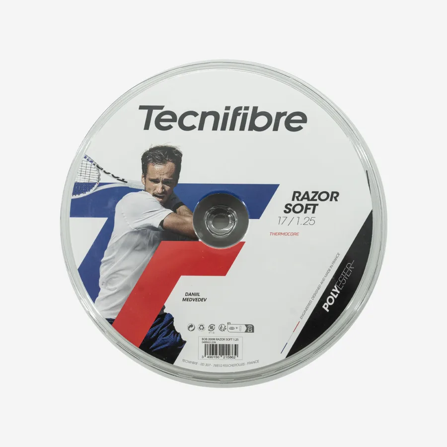 Tecnifibre Tecnifibre Tennissaite 1,25 mm - Razor Soft 200 m Rolle schwarz