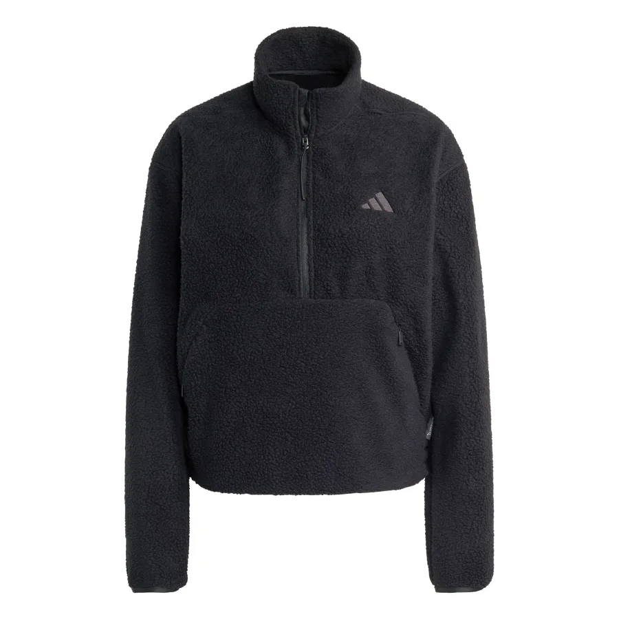 adidas adidas Fleece Half - Zip Sweatshirt Damen schwarz
