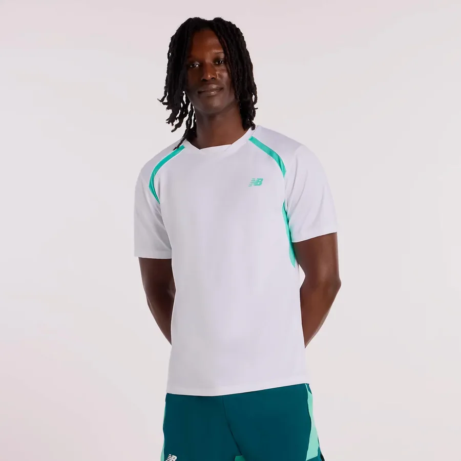 New Balance Tournament Novelty T-Shirt Herren-weiß, grün