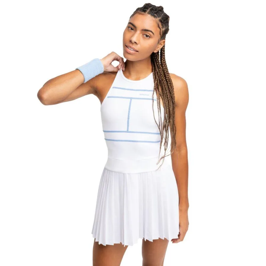 SIROKO Women Tennis 's pleated dress Slam White White