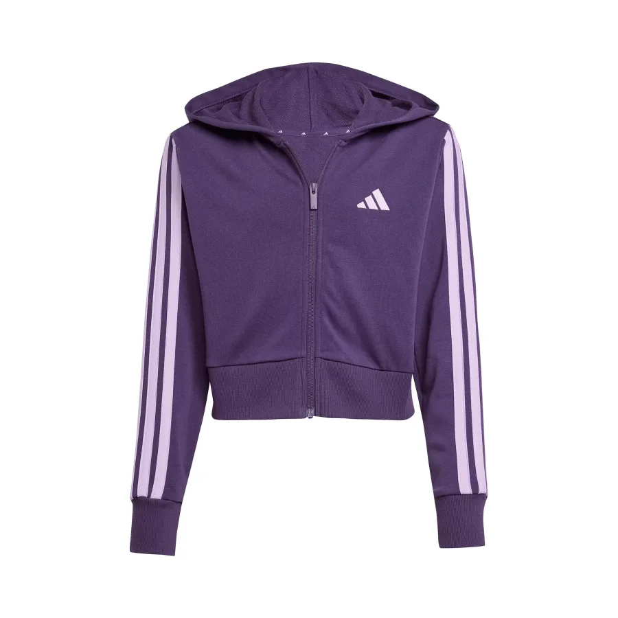 adidas 3Stripes Full-Zip Crop Trainingsjacke Mädchen - lila, flieder