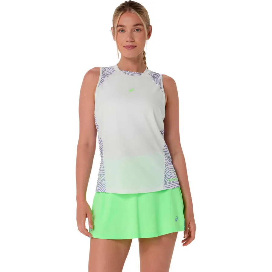 ASICS Court All Over Print Tank-Top Damen - creme, blaugrau