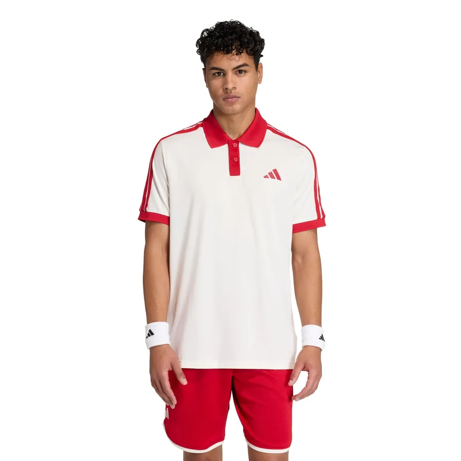 adidas Classics Polo Herren - beige, rot