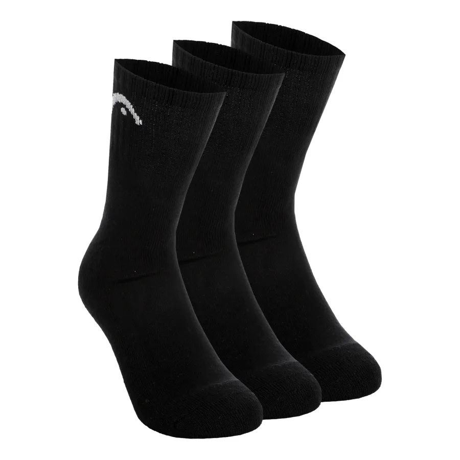 HEAD Short Crew Tennissocken 3er Pack Unisex - schwarz,