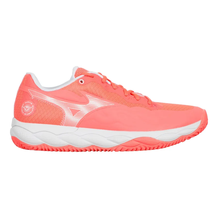 Mizuno Wave Enforce Court Sandplatzschuh Damen - koralle, weiß