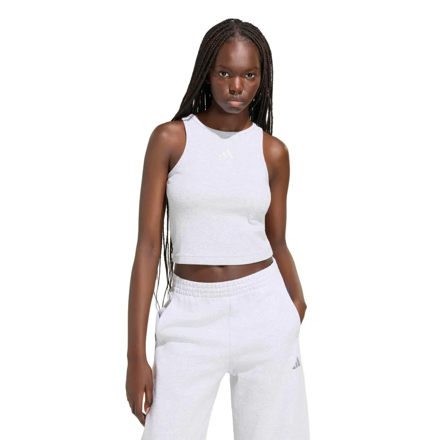 adidas Ribbed Tank-Top Damen - hellgrau