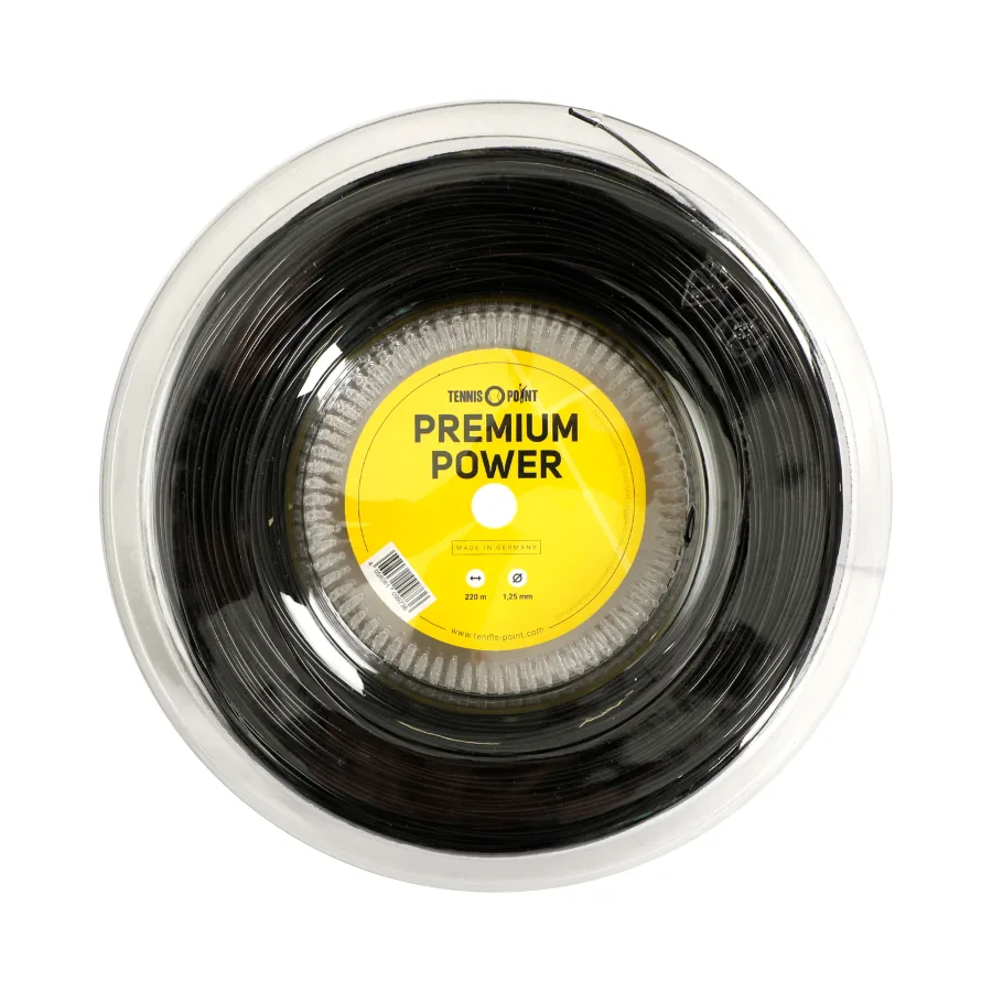 Tennis-Point Tennis - Point Premium Power Saitenrolle 220m Schwarz