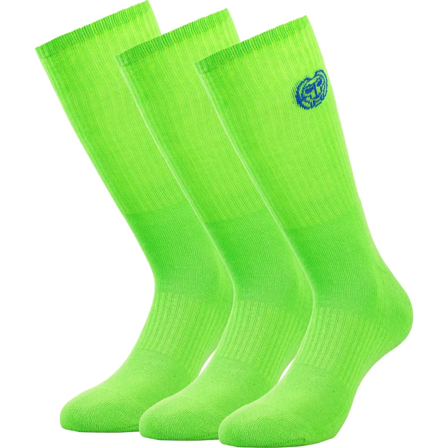 BIDI BADU Matayo Crew Tech Sportsocken 3er Pack Herren-Neongrün,Blau