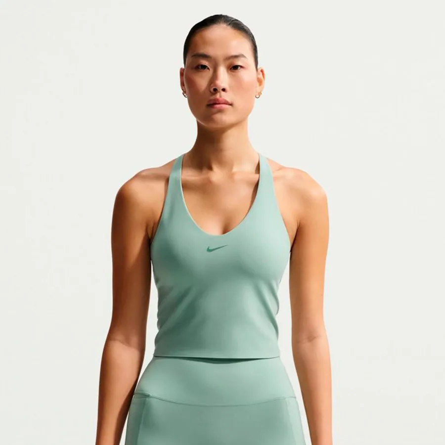 Nike Dri-Fit Medium Support Tank-Top Damen - graugrün, grün