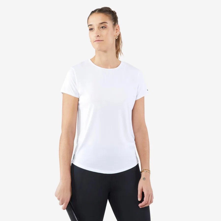 KUIKMA Damen Tennis T-Shirt Rundhals - Essentiel 100 weiss
