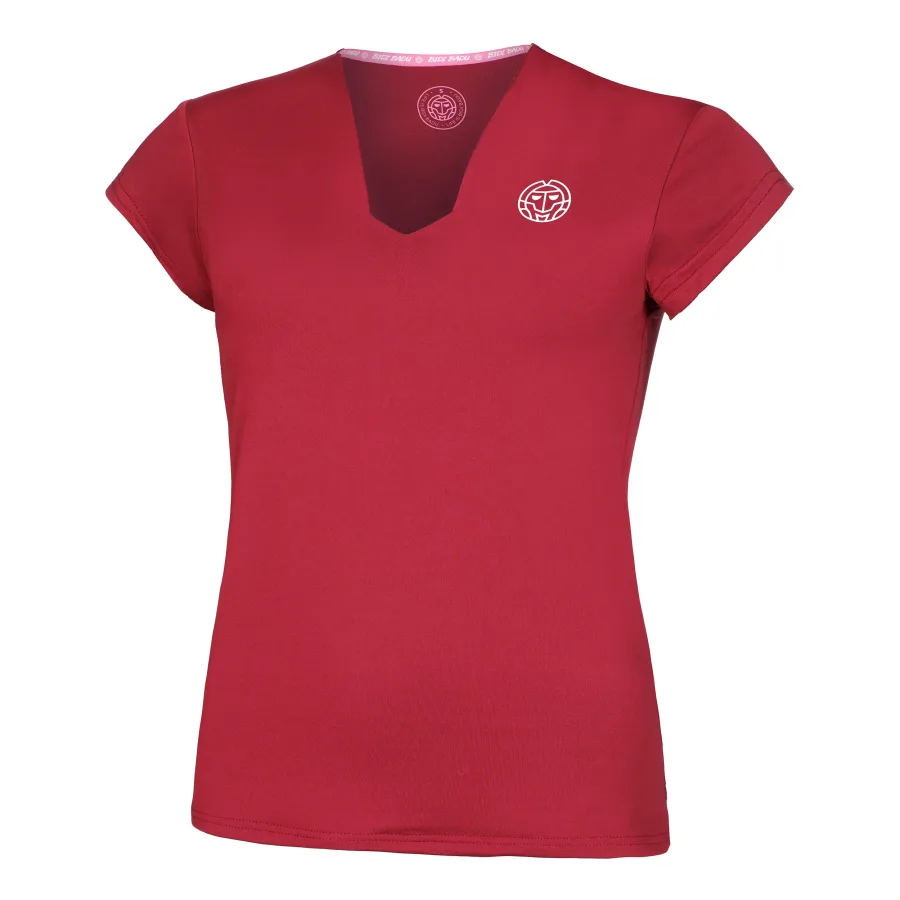 BIDI BADU Bubble V-Neck T-Shirt Damen-Rot