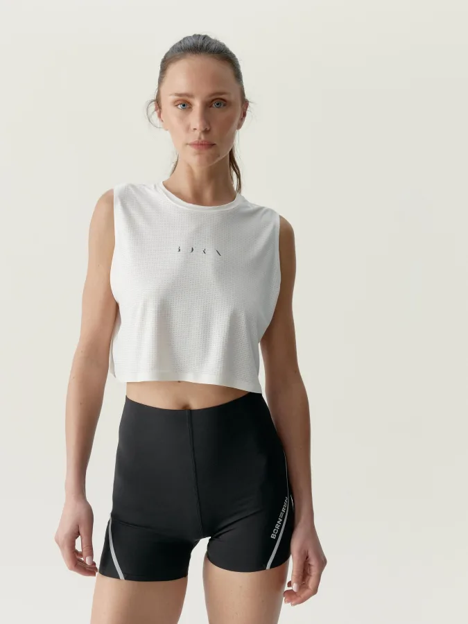 BORN Sportshirt Damen Nyx Ärmellos reflektierende Details gelaste Abschlüsse